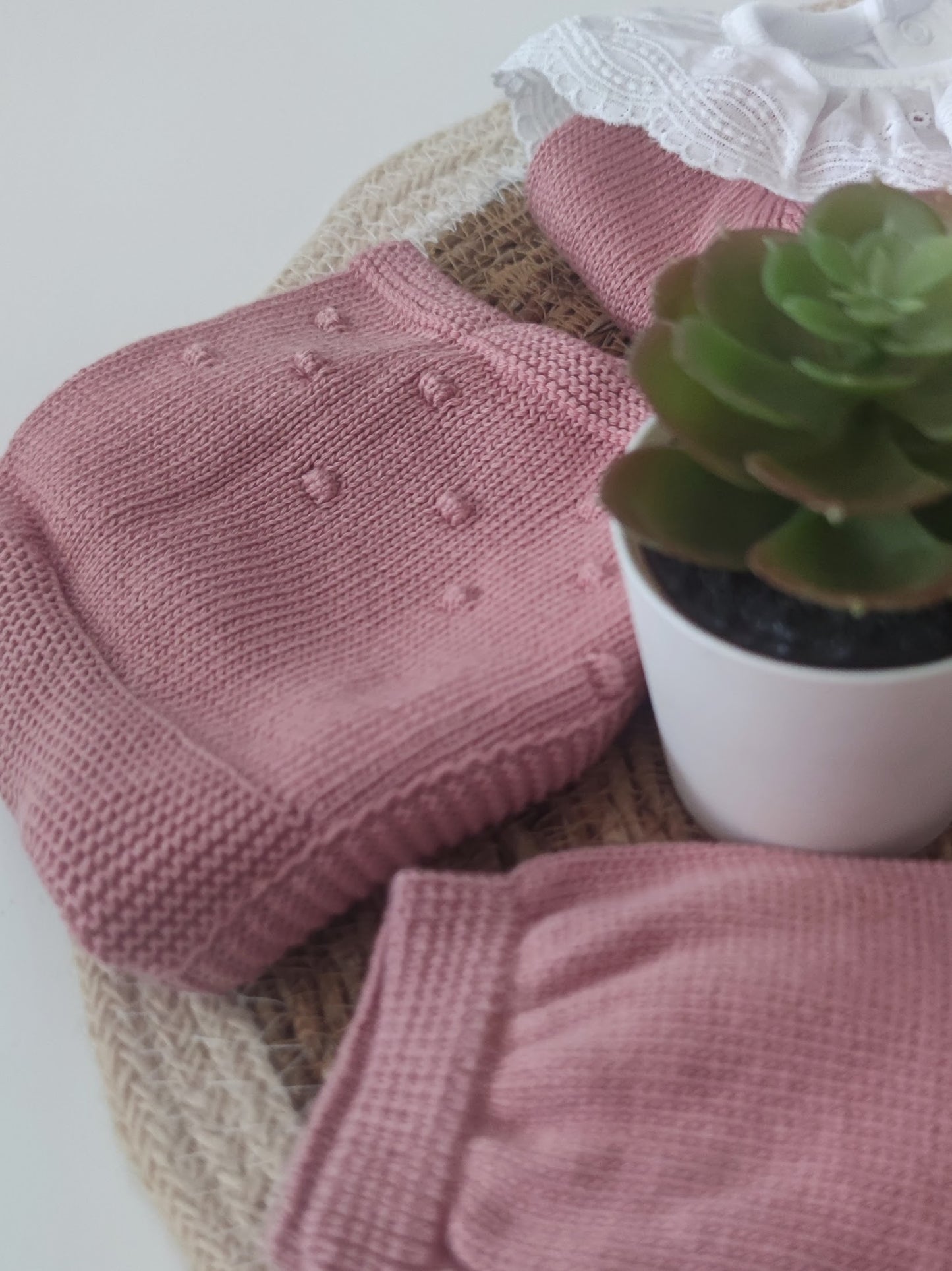 Conjunto pompom em algodão