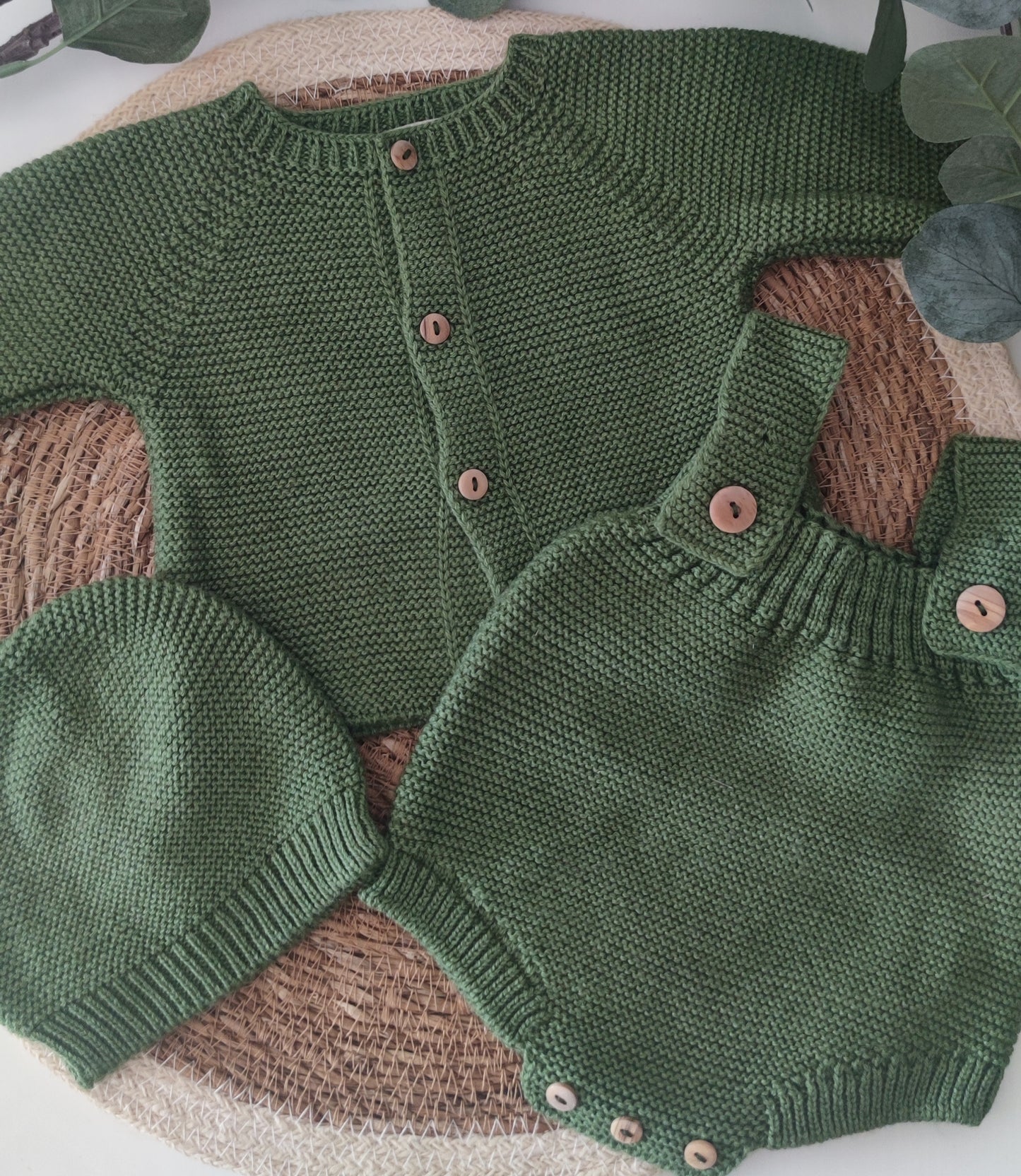 Conjunto de Tricô Algodão/Lã
