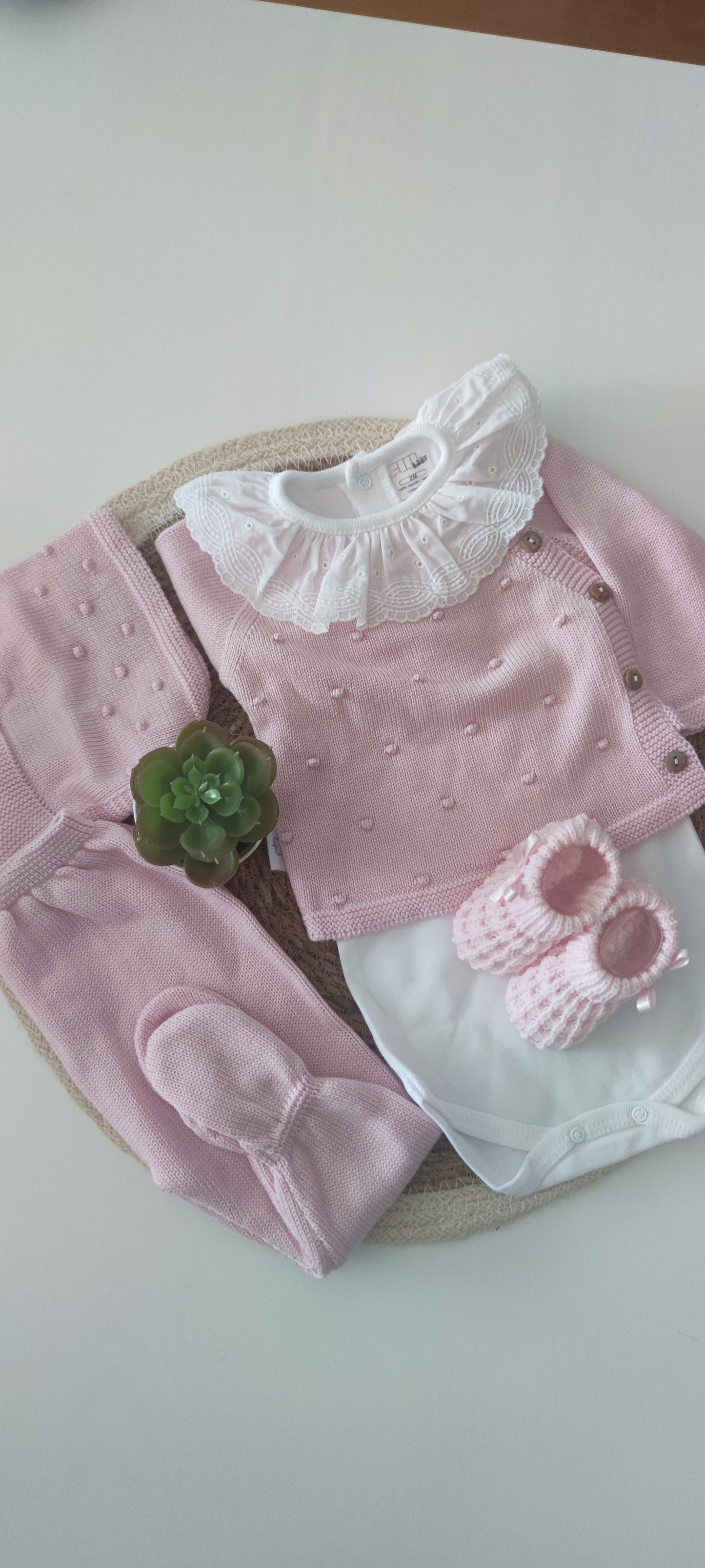 Conjunto pompom em algodão