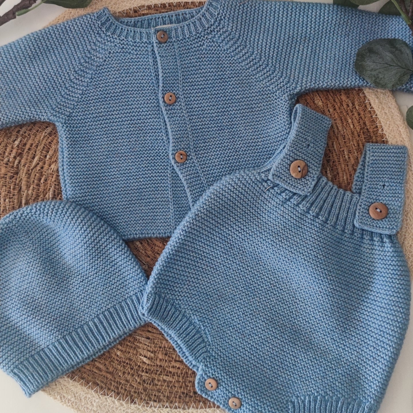 Conjunto de Tricô Algodão/Lã
