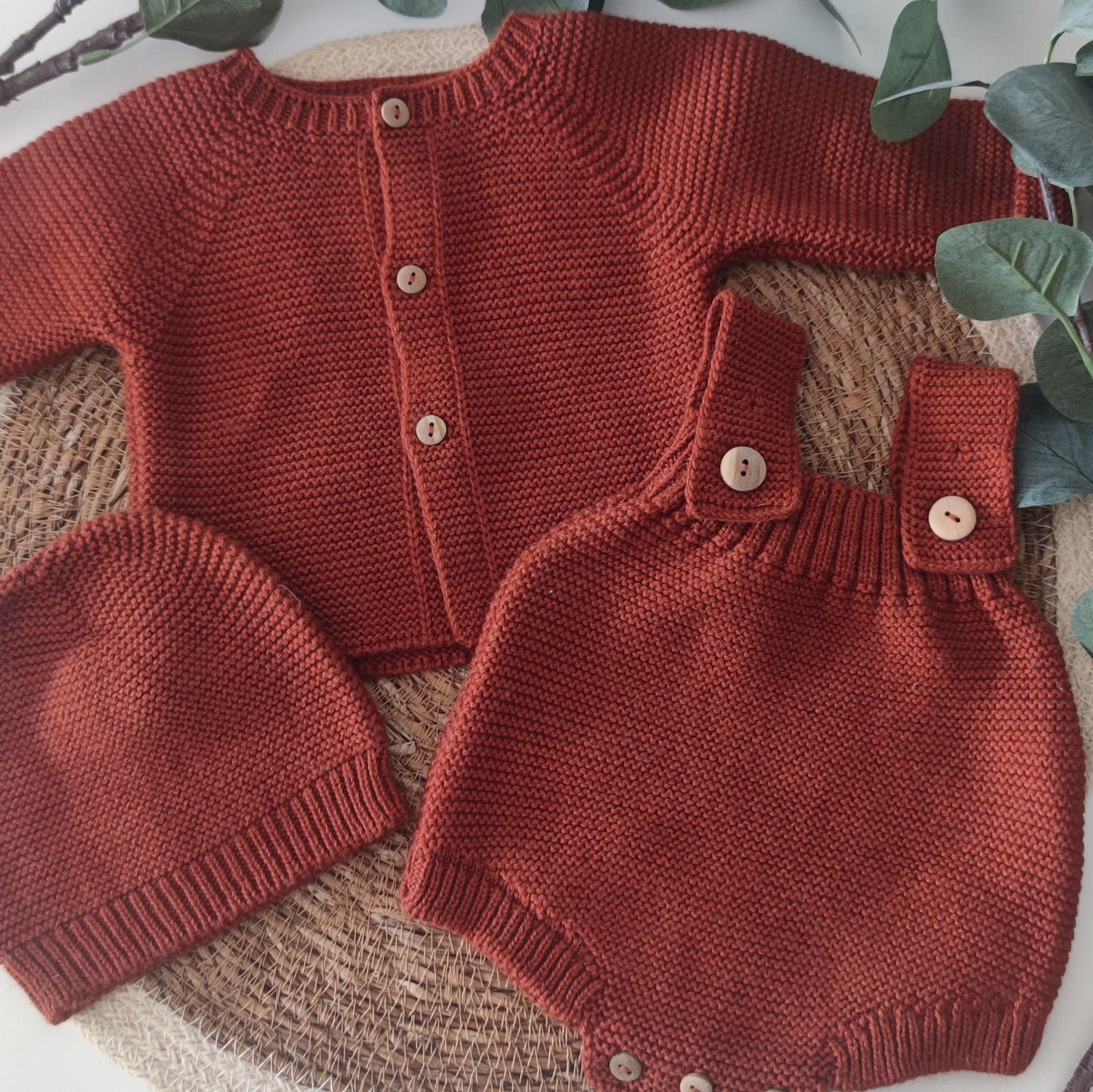 Conjunto de Tricô Algodão/Lã