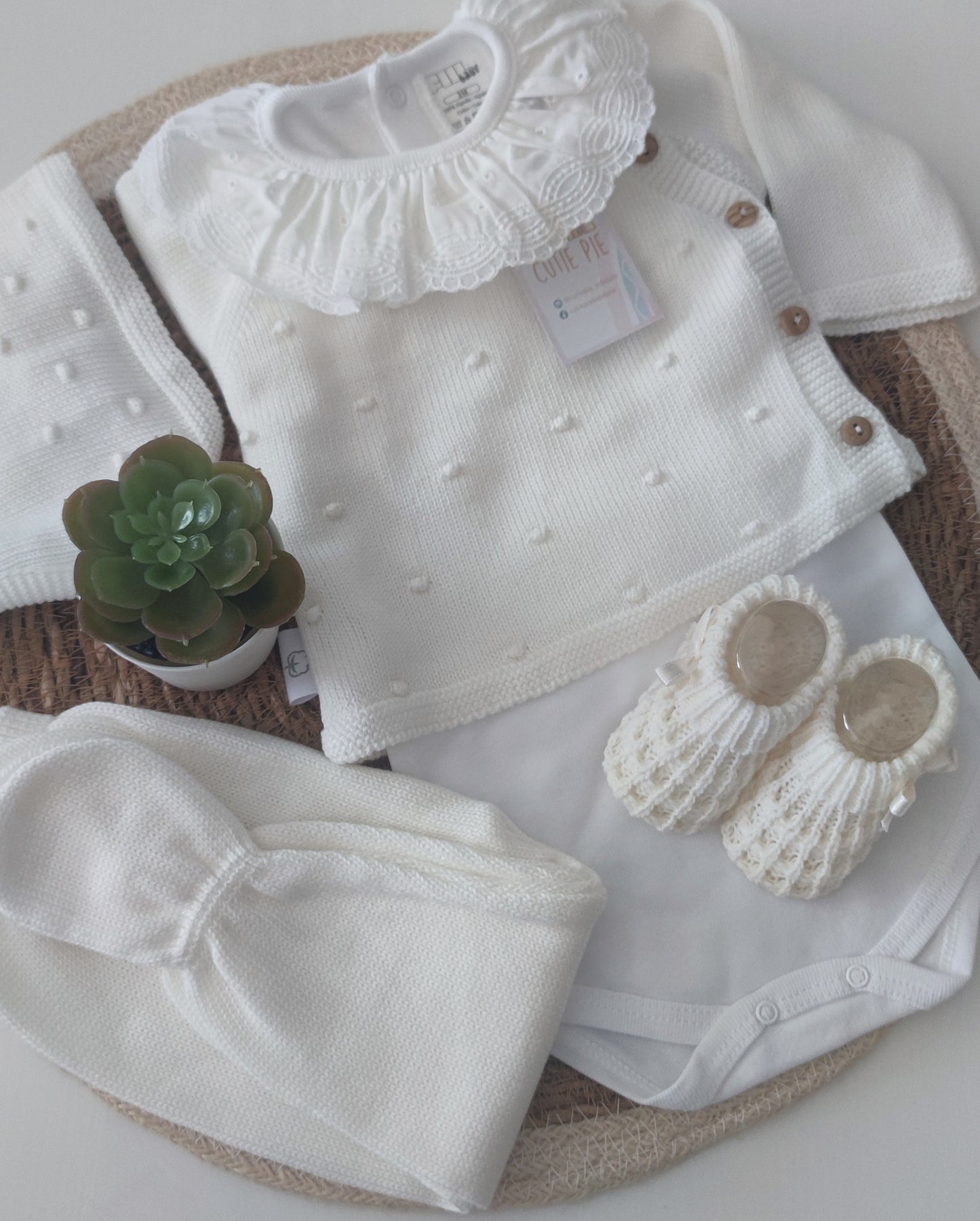 Conjunto pompom em algodão