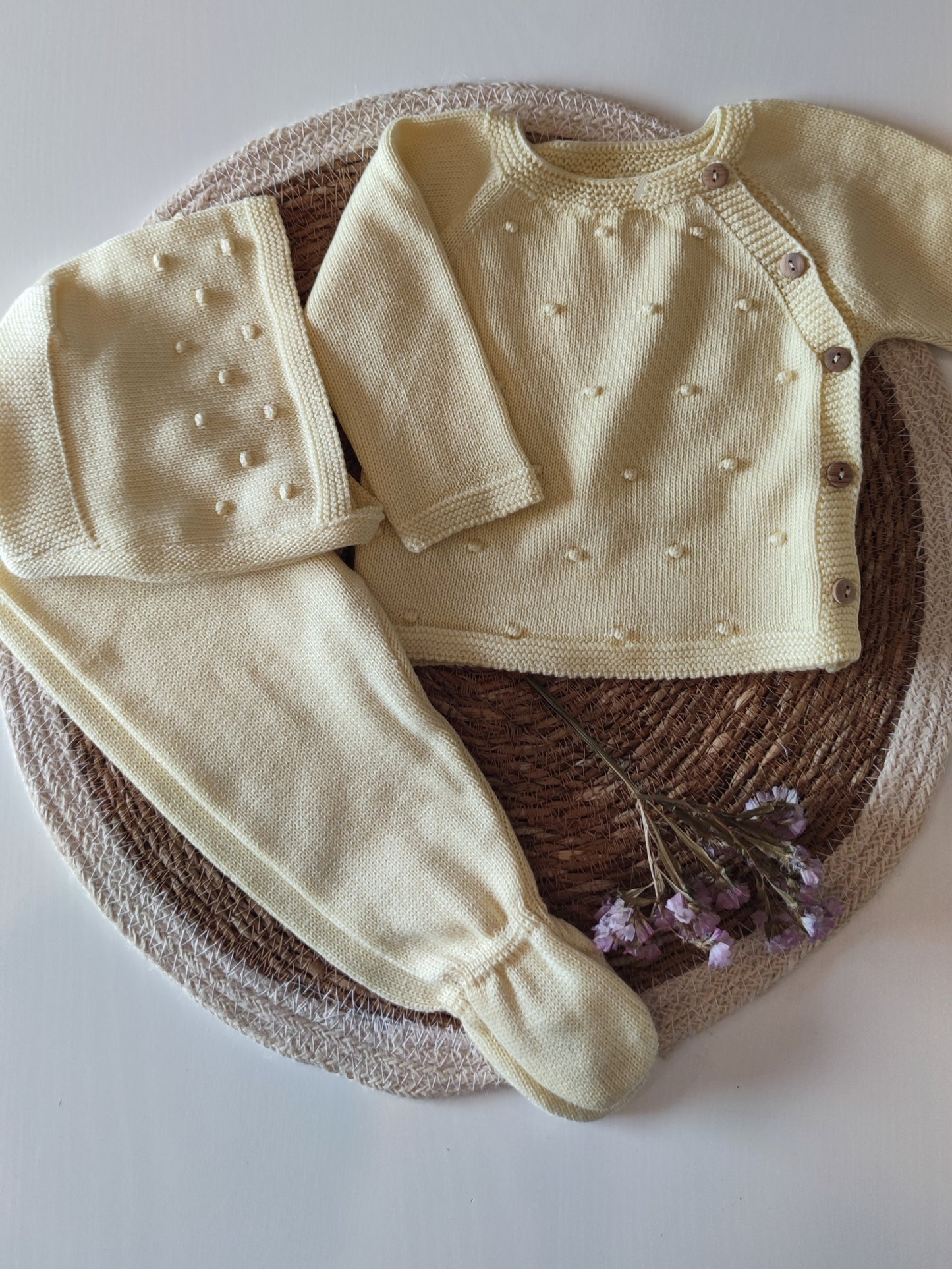 Conjunto pompom em algodão