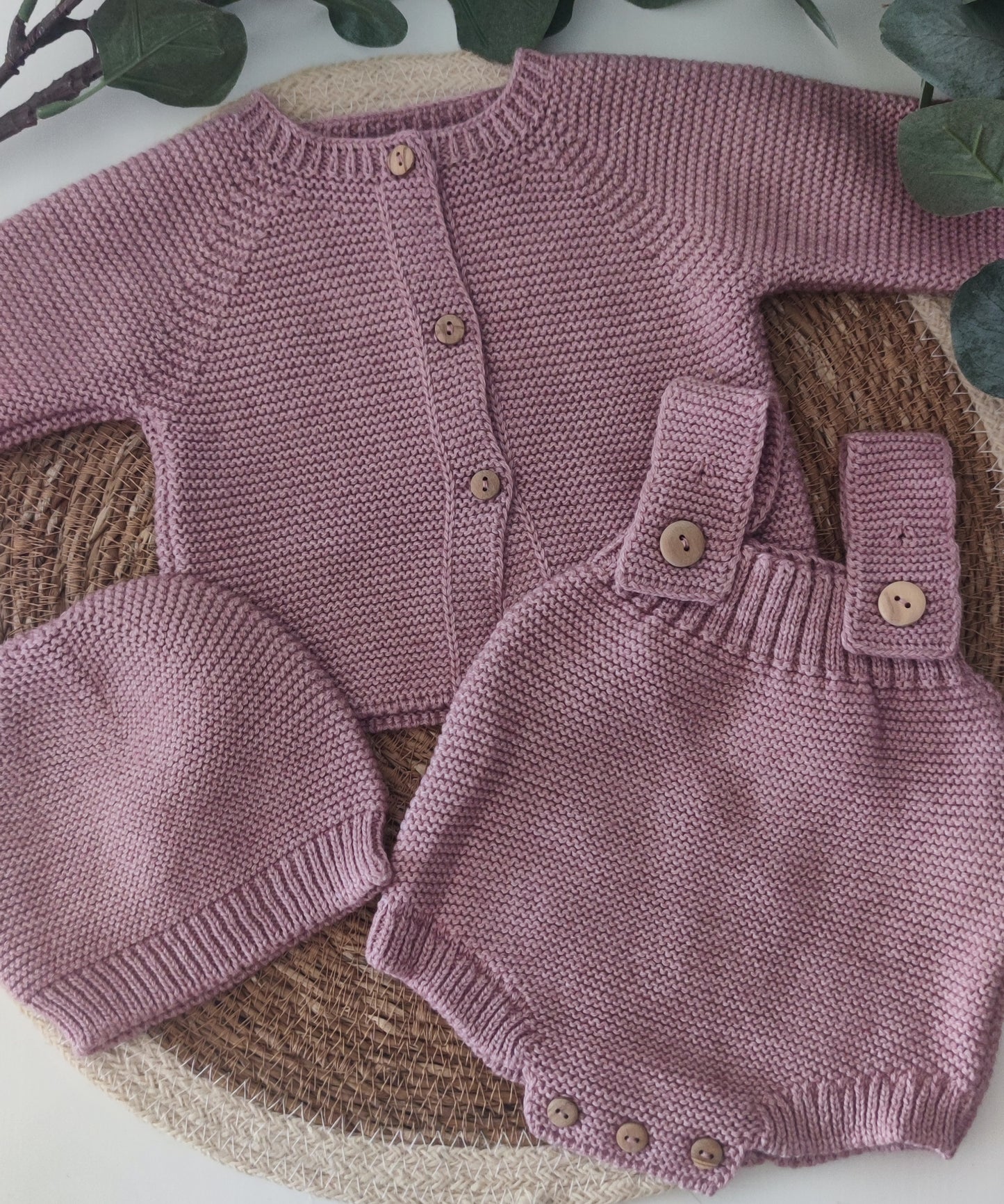 Conjunto de Tricô Algodão/Lã
