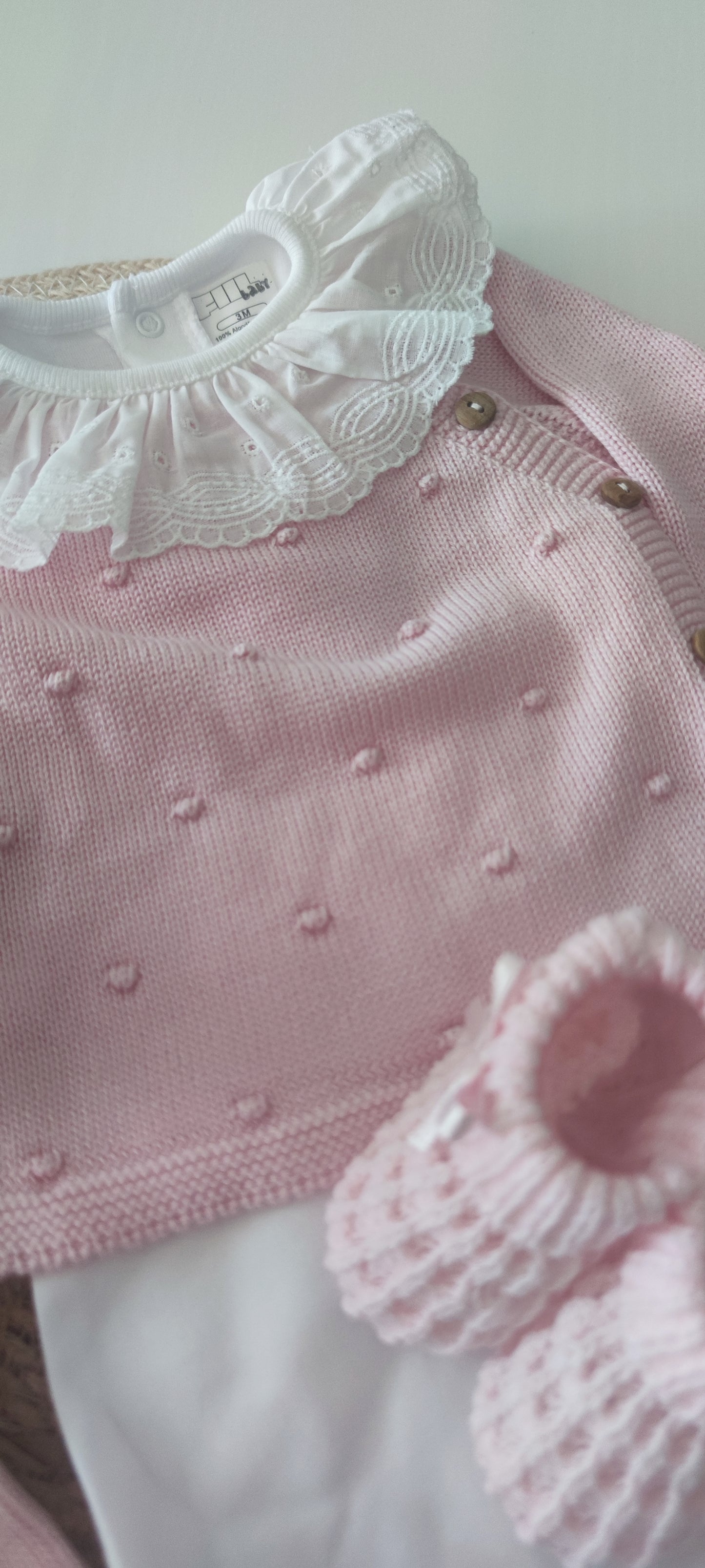 Conjunto pompom em algodão
