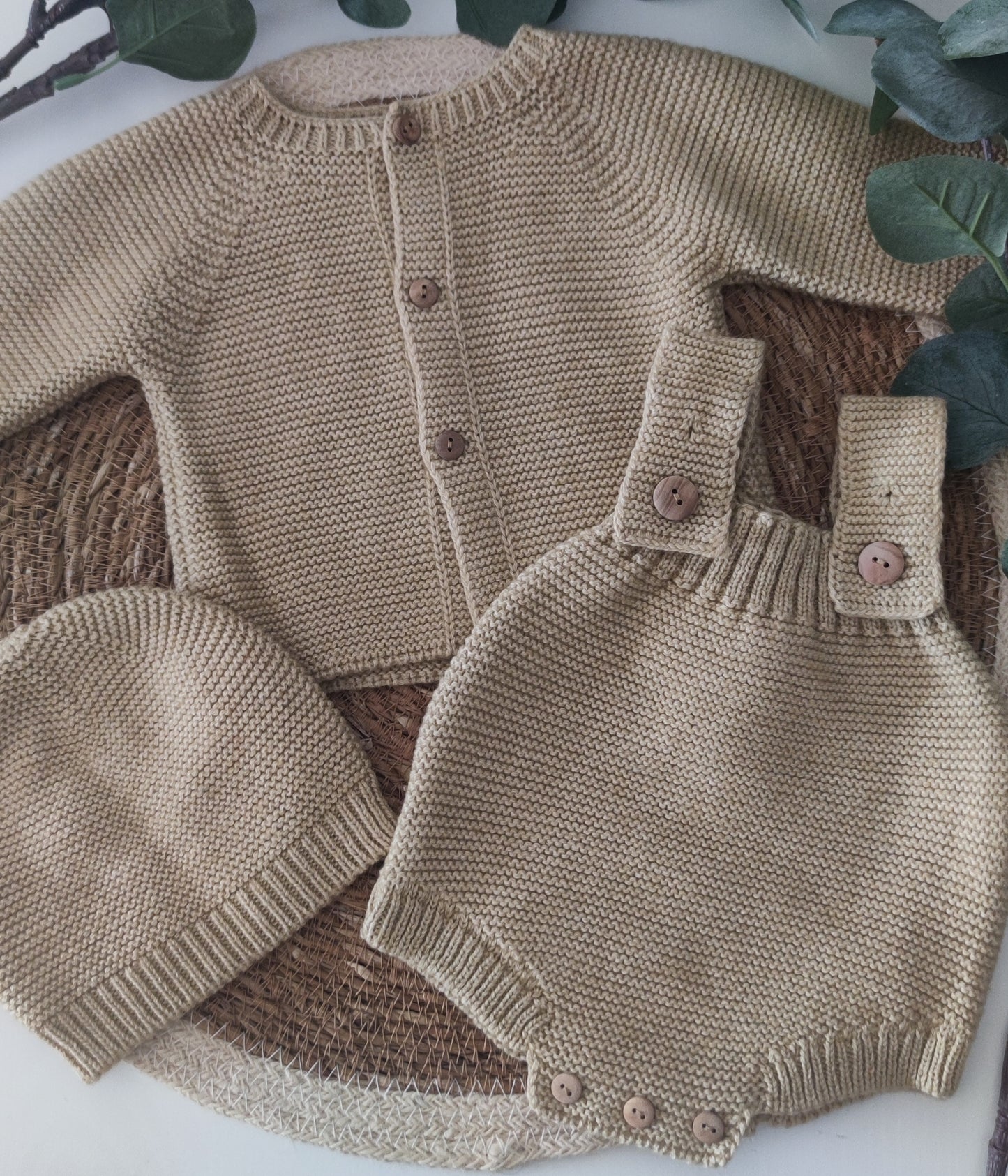 Conjunto de Tricô Algodão/Lã