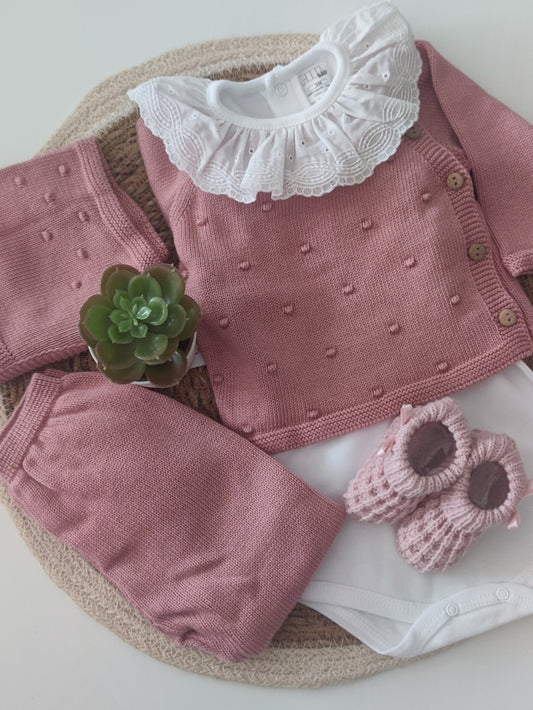 Conjunto pompom em algodão