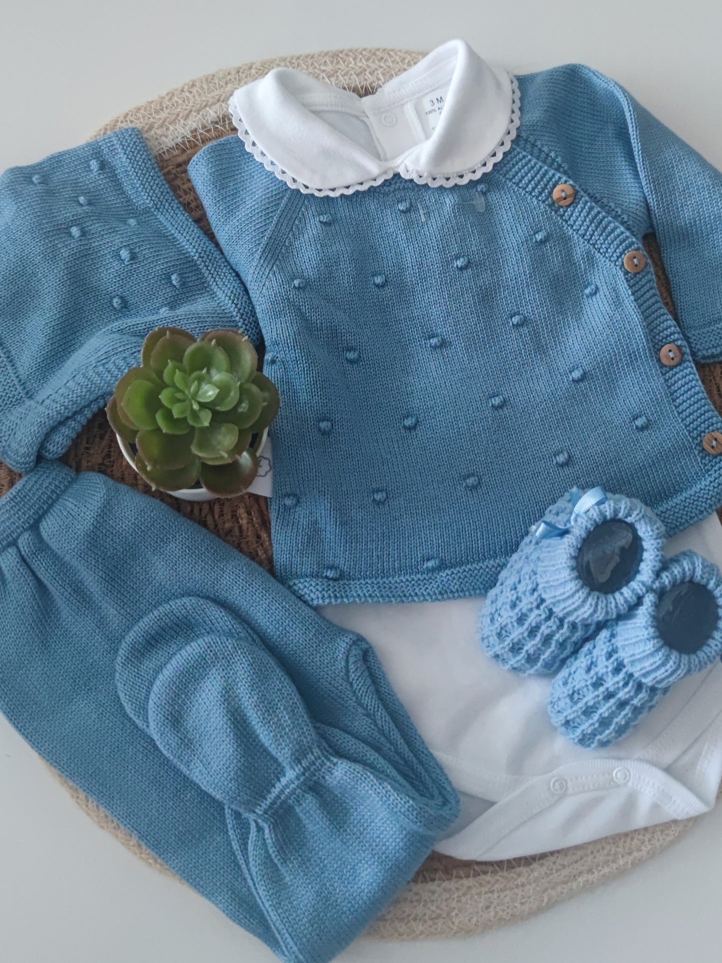 Conjunto pompom em algodão